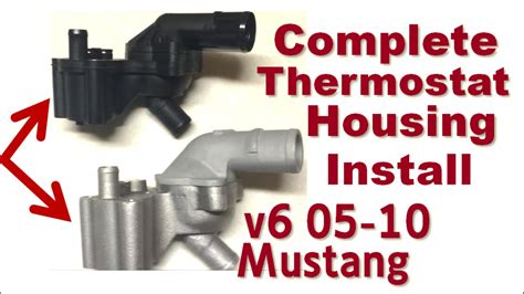 2005 ford mustang metal thermostat housing|mustang thermostat housing replacement.